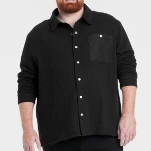 Men's Quilted Knit Shirt Jacket